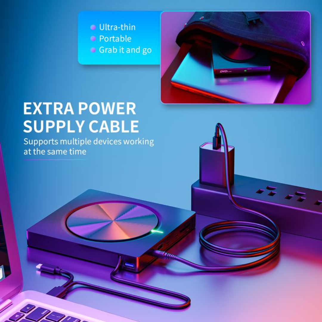 External Laptop DVD Player USB C 3.0 Portable CD Burner
