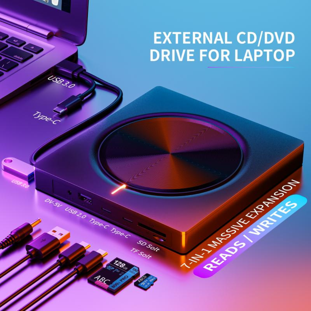External Laptop DVD Player USB C 3.0 Portable CD Burner