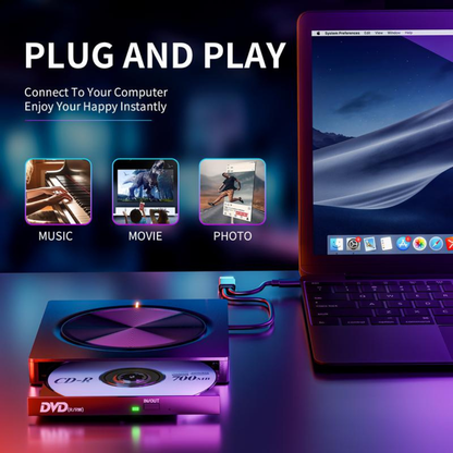 External Laptop DVD Player USB C 3.0 Portable CD Burner